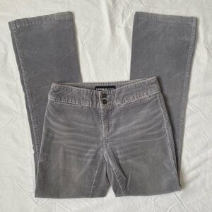 Vintage Grey Velvet Low-Rise Flare Pants